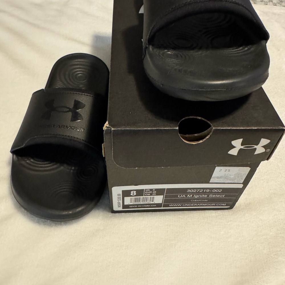 Under Armour Black Slide Sandals